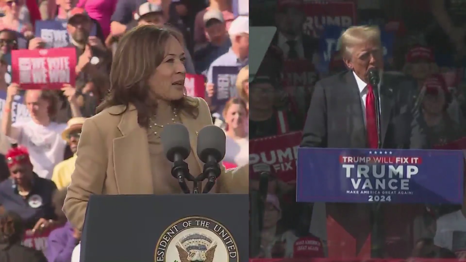 Trump, Harris campaign in southern battleground states – WGN-TV
