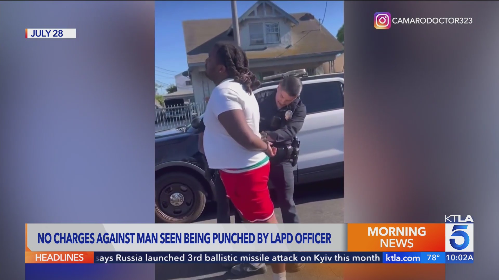 No charges filed against man punched by LAPD officer – KTLA