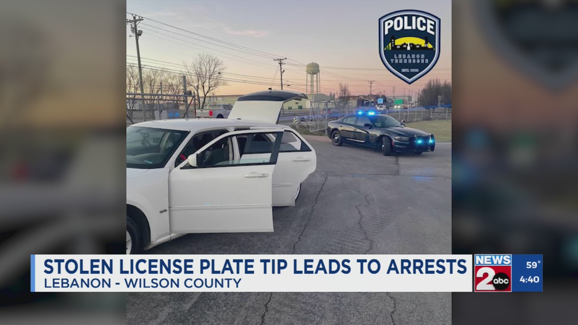 Stolen license plate tip leads to arrests in Lebanon – WKRN News 2