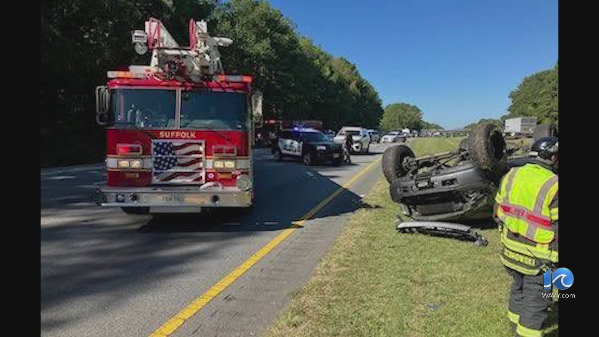One airlifted from car crash on Route 58 in Suffolk – WAVY.com
