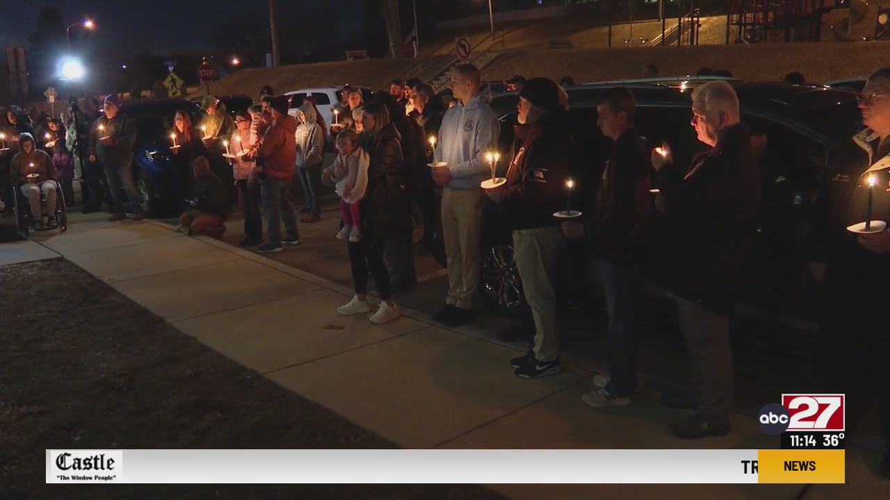 Candlelight vigil honors, remembers officer killed-in-action at UPMC ...