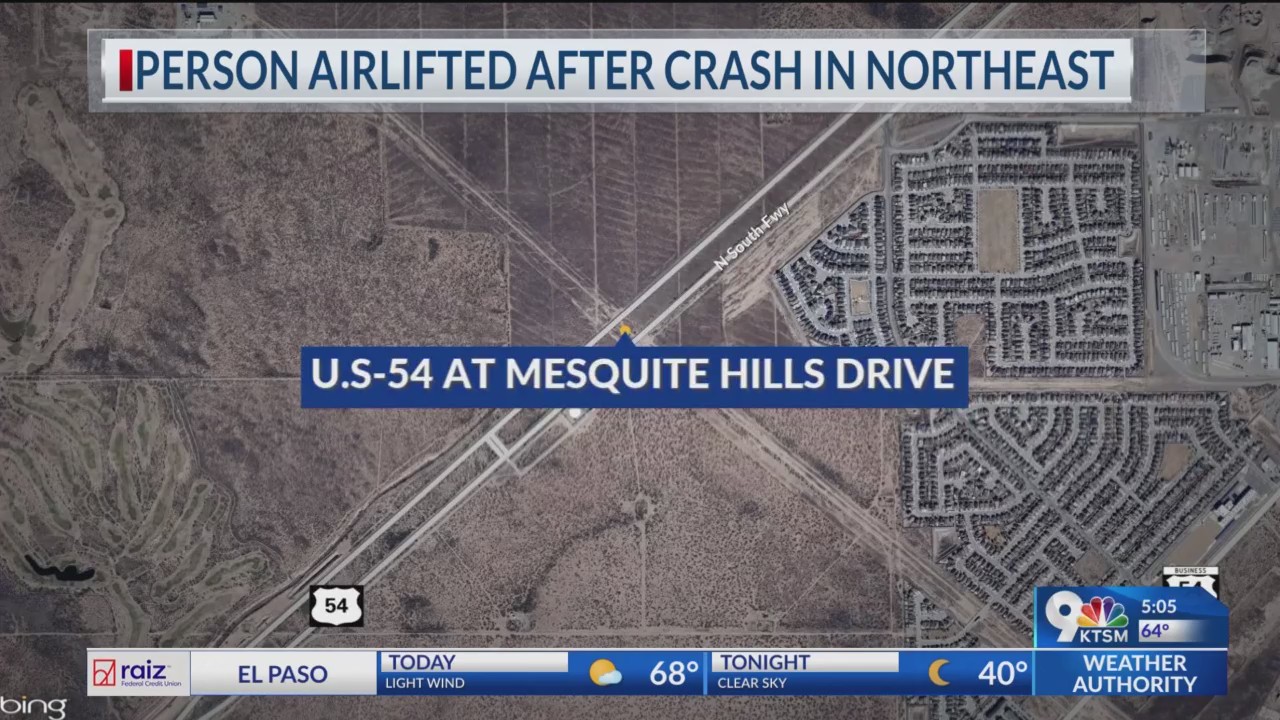 Person airlifted after crash in Northeast El Paso – KTSM 9 News
