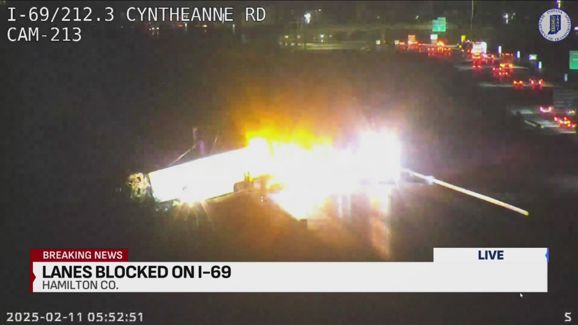 Part of I-69 closed near Fishers after semi truck crash – Fox 59