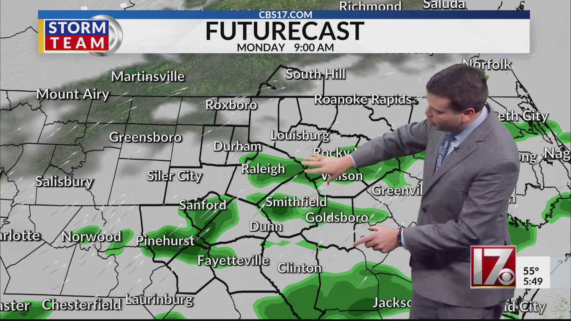 Central NC rain chance Monday; warming trend this week – CBS17.com