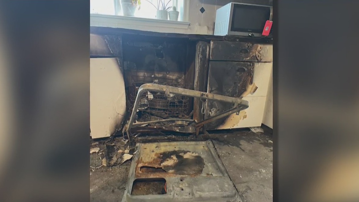 Dishwasher catches fire, burns kitchen walls in Kansas home