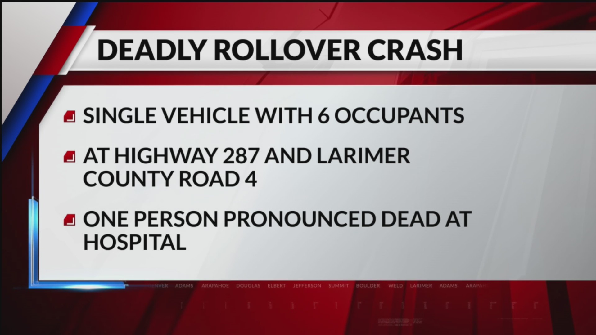 1 dead, 5 in hospital after single-vehicle rollover crash on Highway ...