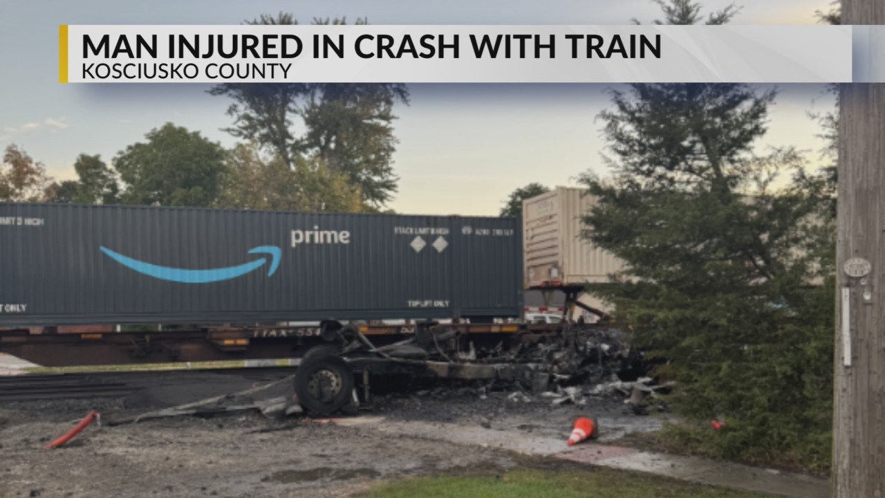 Semi driver flown to hospital after fiery train crash – WANE 15