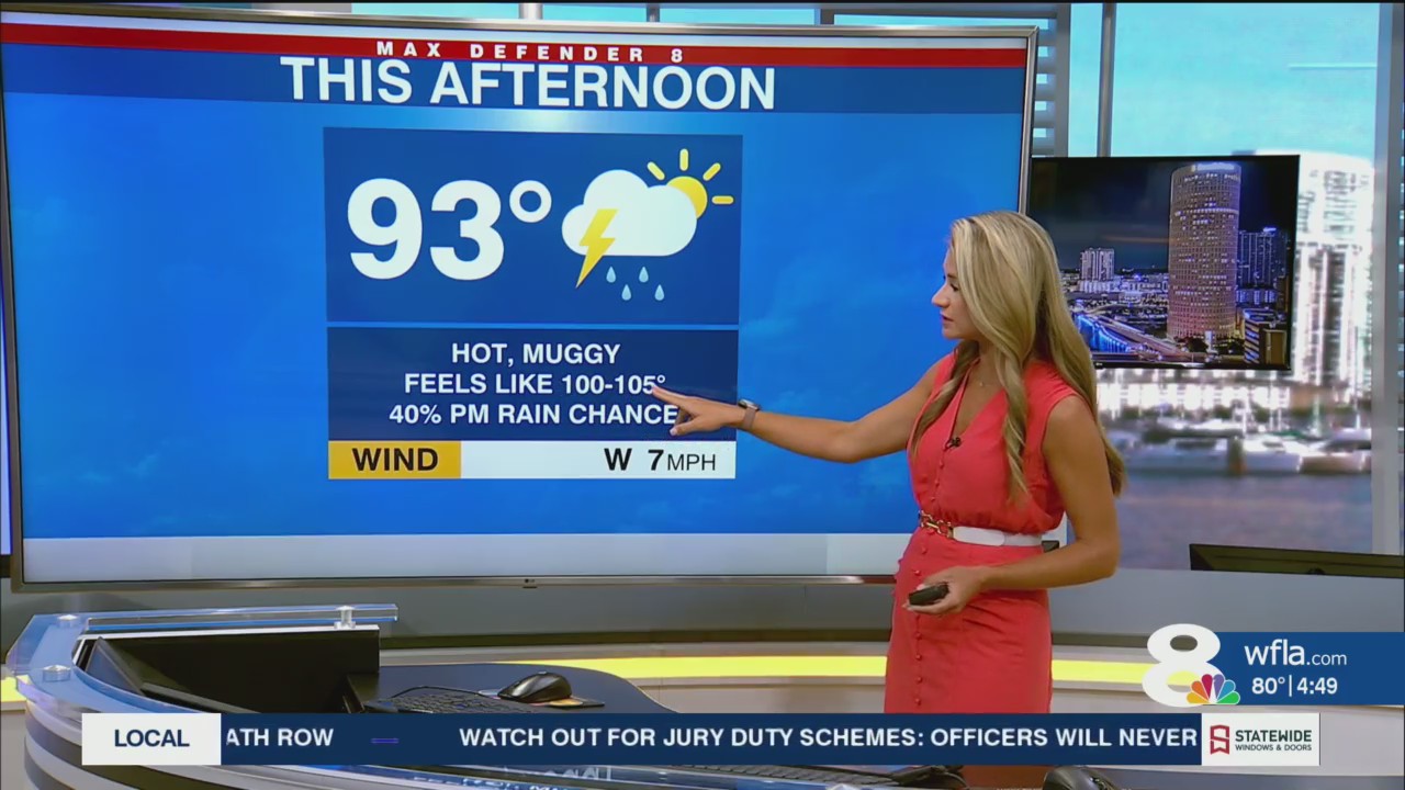 Hot with scattered late day storms Wednesday – WFLA