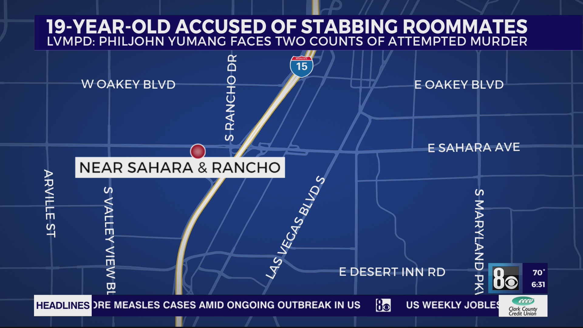 Las Vegas man accused of stabbing 2 roommates after fight over orange ...