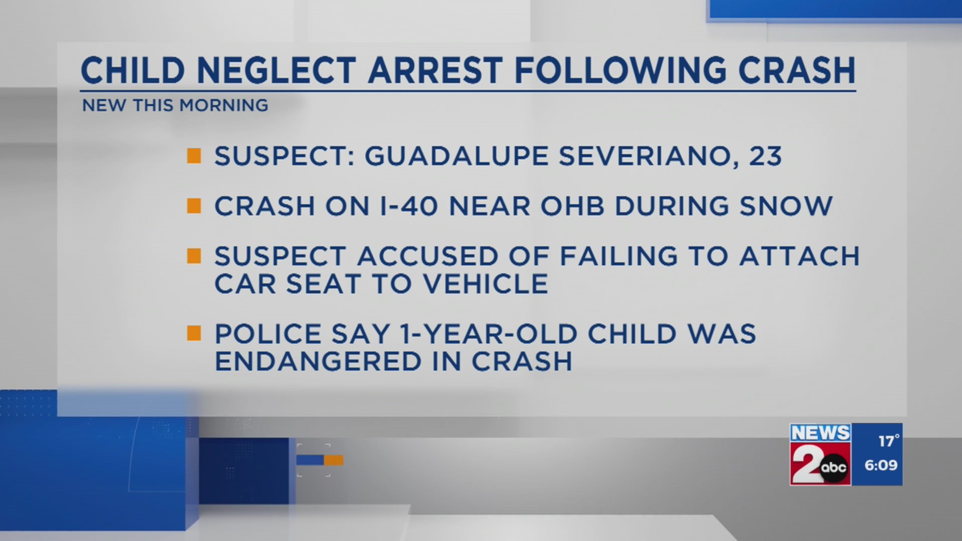 Woman charged with child neglect after snowy crash – WKRN News 2