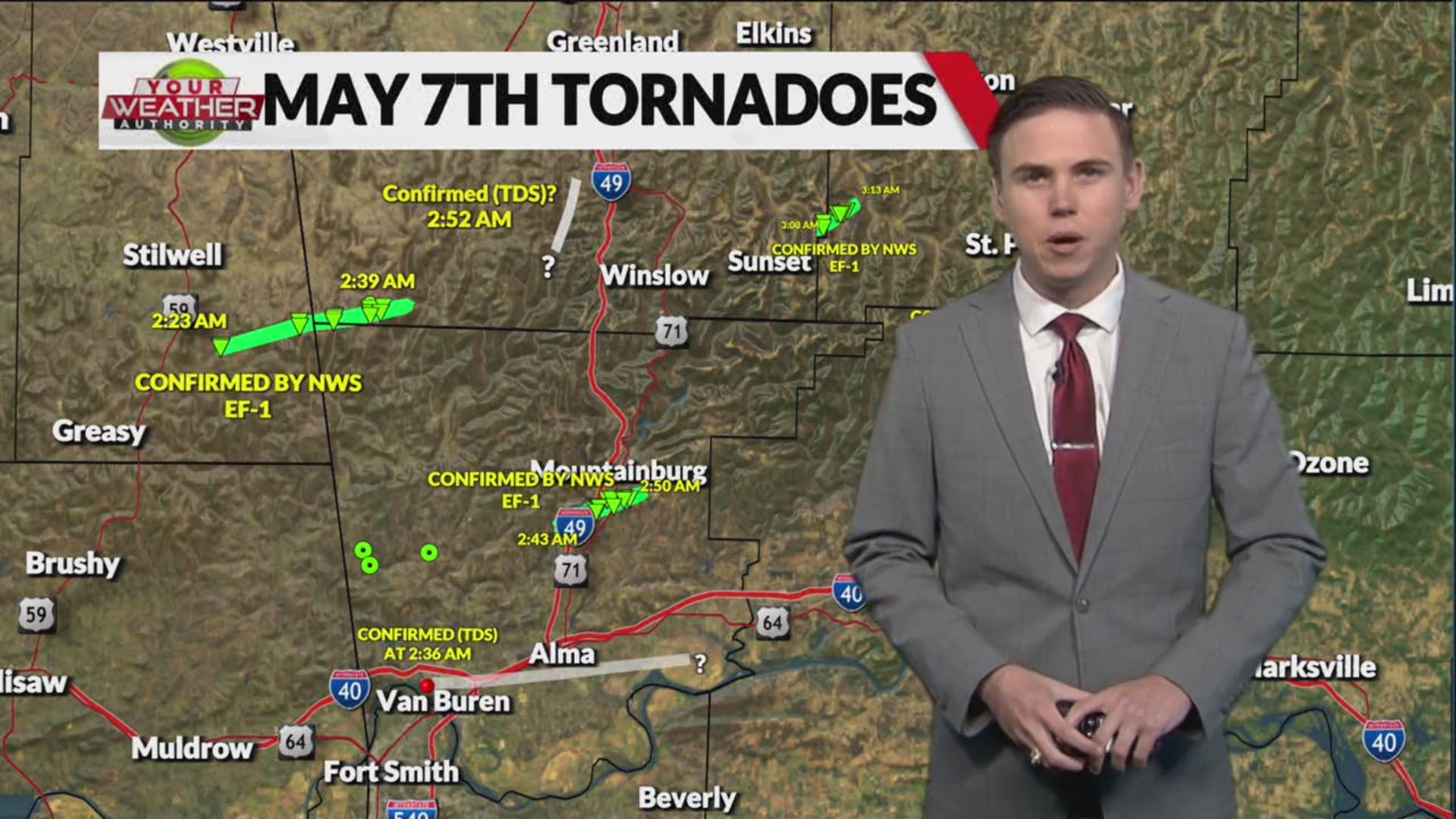 National Weather Service confirms three tornadoes in Northwest Arkansas ...