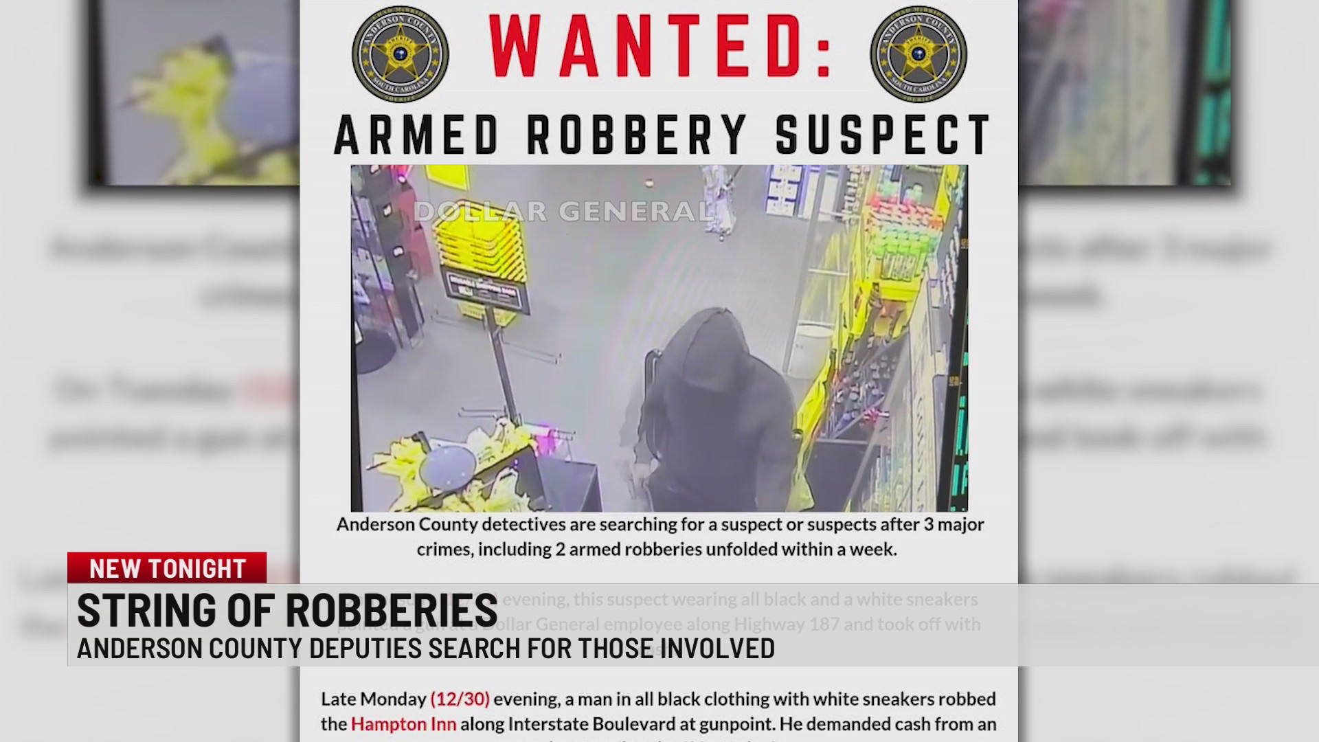 Deputies searching for armed robbery suspect in Anderson Co. – WSPA 7NEWS