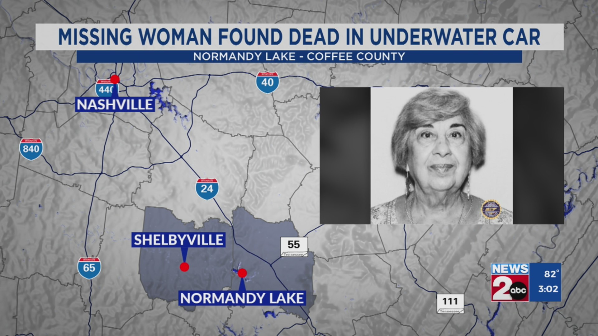 Missing woman found dead in underwater car in Normandy Lake – WKRN News 2