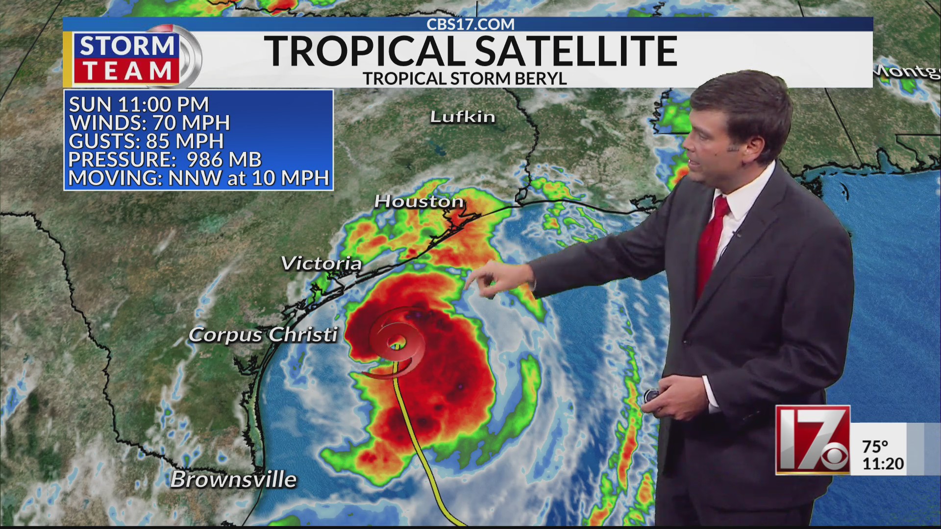 Monday morning Beryl forecast ahead of Texas landfall – CBS17.com