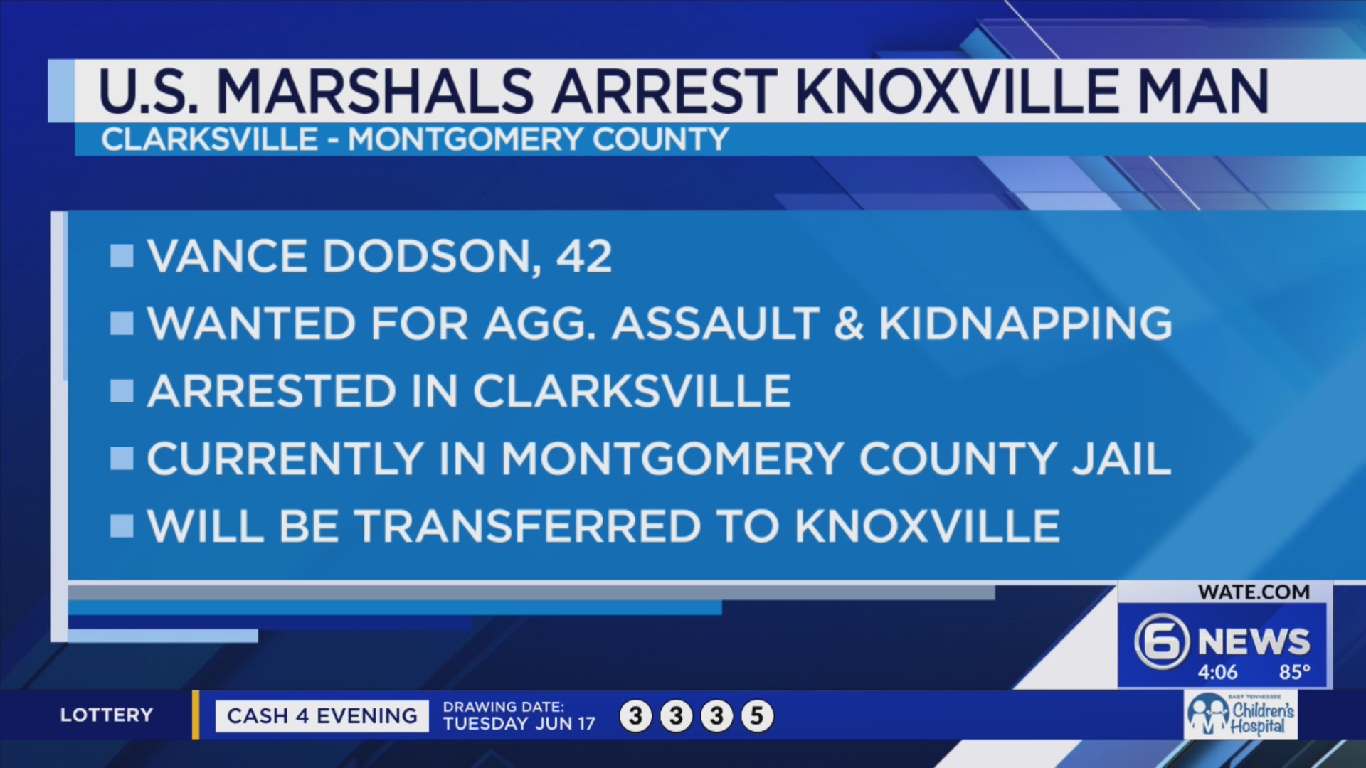 Marshals capture kidnapping suspect in Clarksville – WATE 6 On Your Side