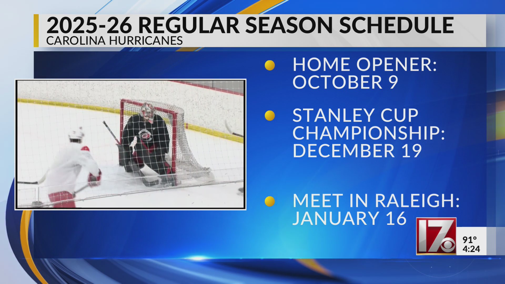Carolina Hurricanes release 20252026 season schedule