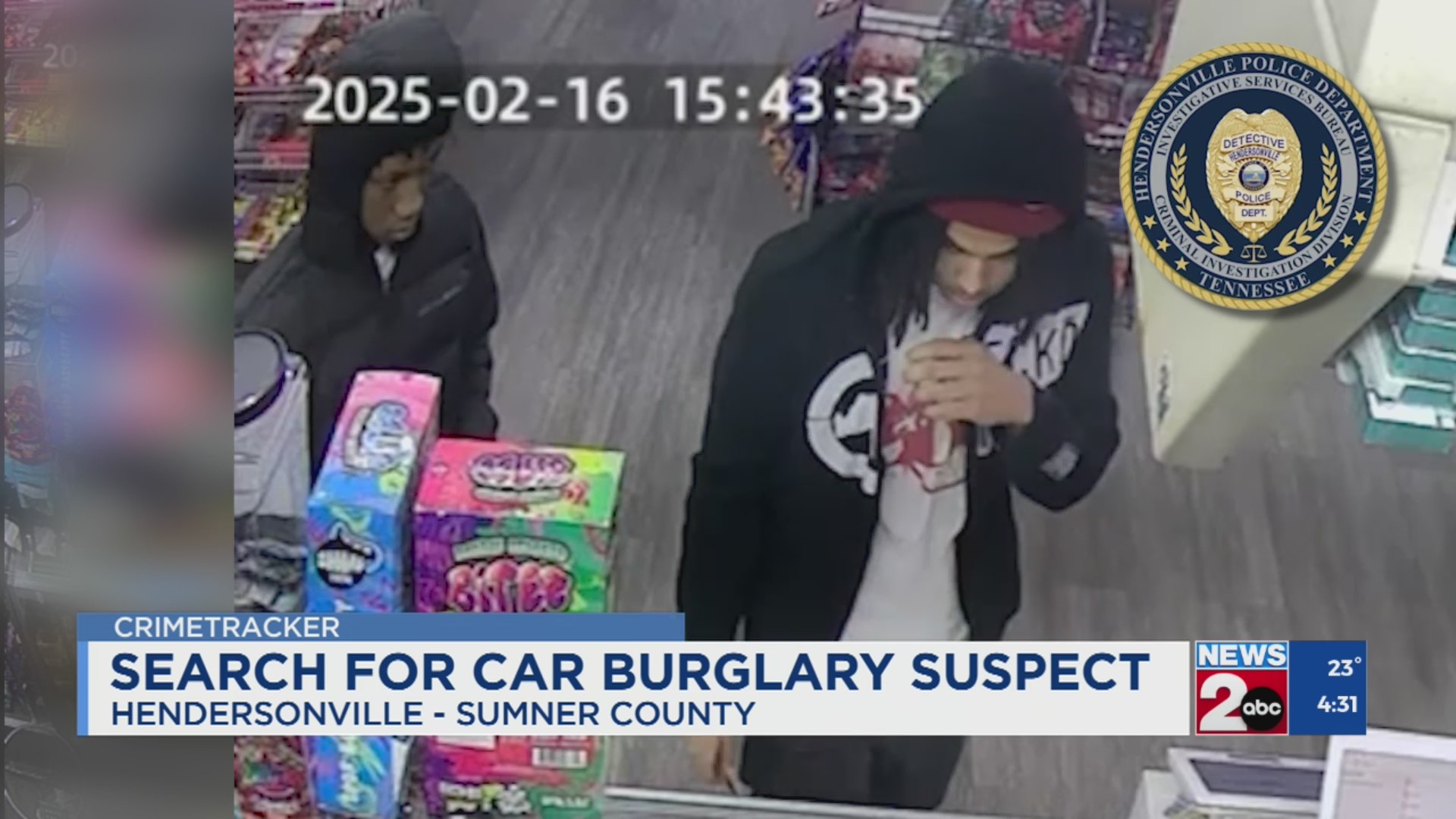 Hendersonville police searching for vehicle burglary suspect – WKRN News 2