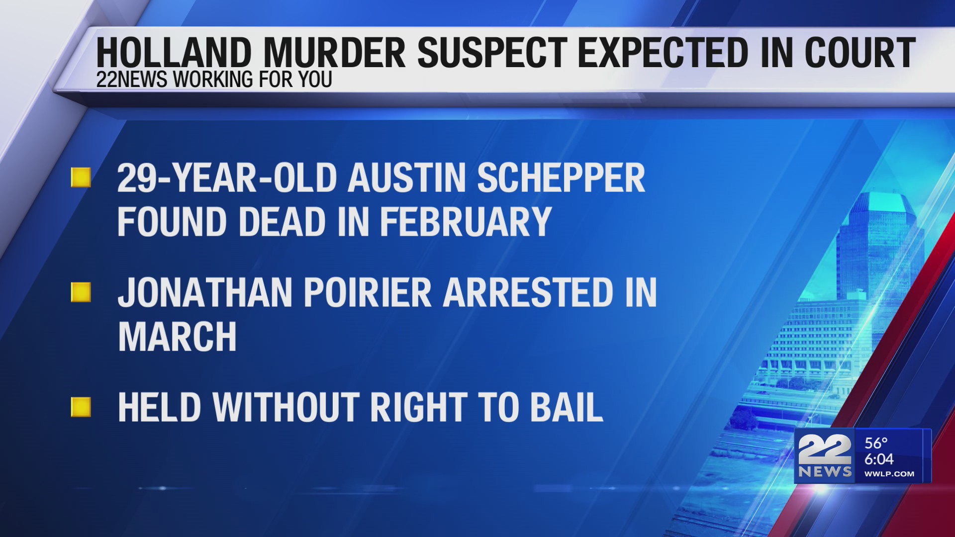 Holland murder suspect due for court pretrial hearing – WWLP