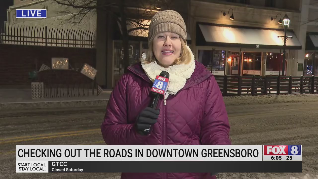 Snow covers roads in downtown Greensboro – FOX8 WGHP