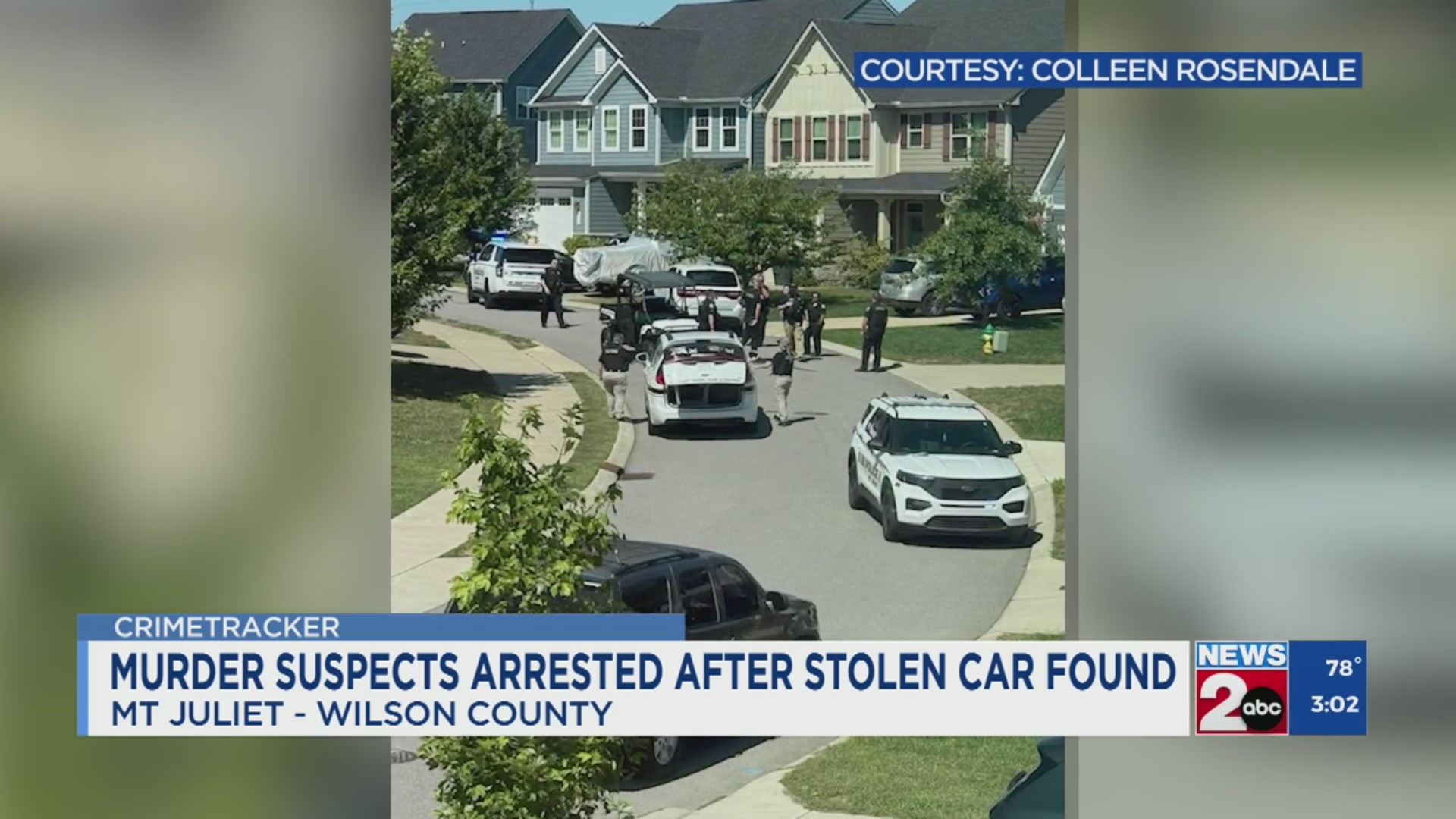 Murder suspects arrested after stolen car found in Mt. Juliet – WKRN News 2