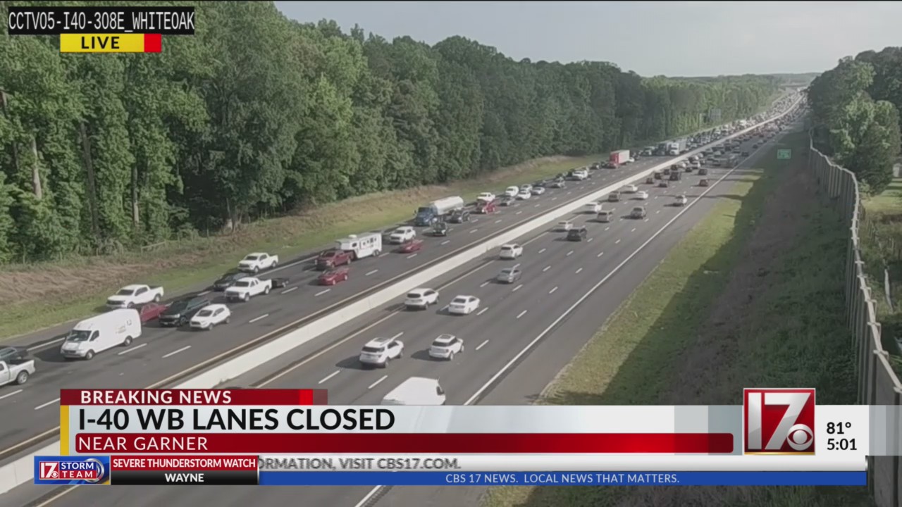 I-40 Westbound lanes reopen after major vehicle crash – CBS17.com