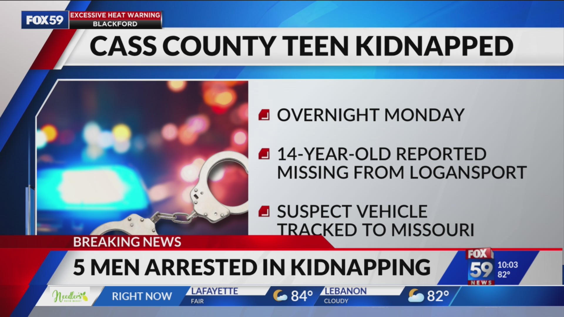 5 men arrested, charged with kidnapping after missing Indiana teen ...