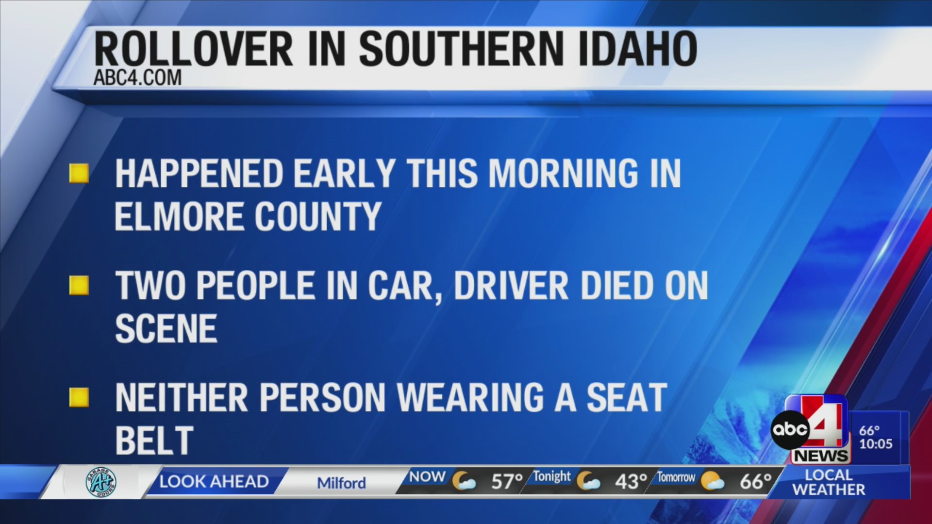 1 dead, 1 airlifted in southern Idaho crash