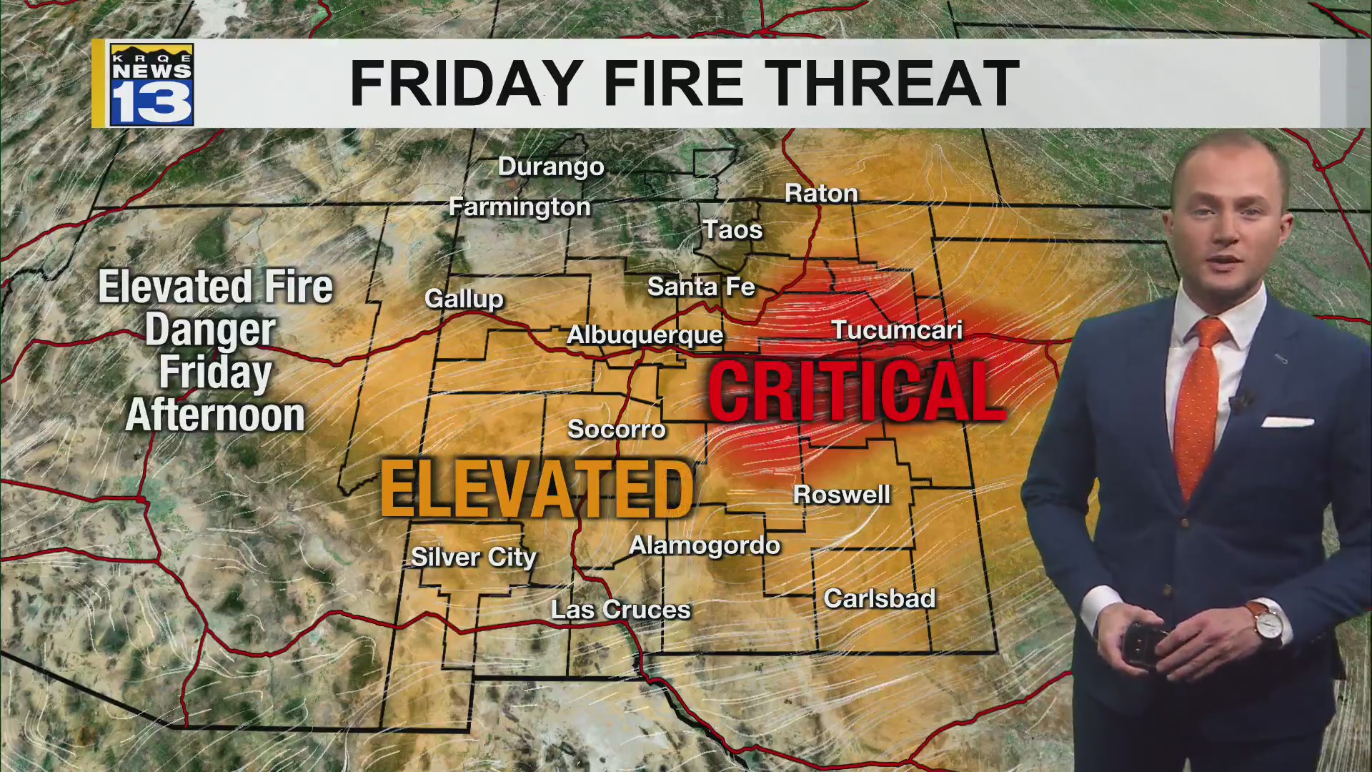 High fire danger in parts of New Mexico Friday – KRQE NEWS 13 ...
