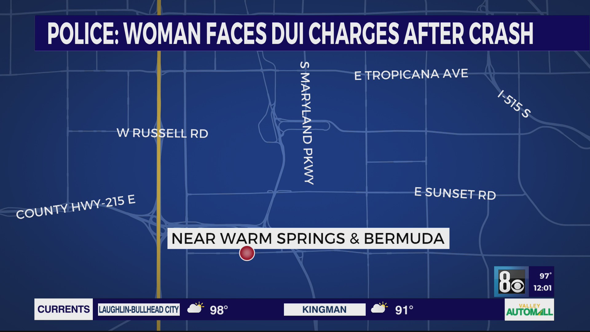 Woman critically injured in suspected DUI crash – KLAS