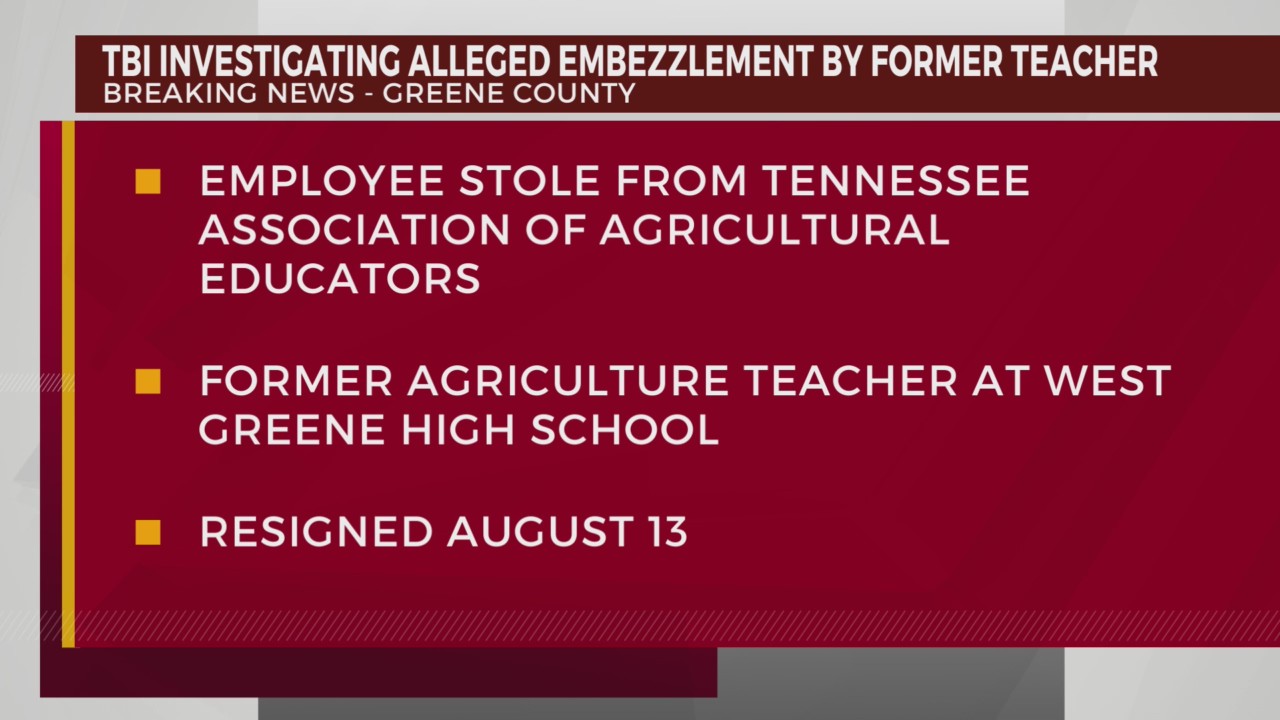 TBI investigating alleged embezzlement by former Greene Co. teacher ...