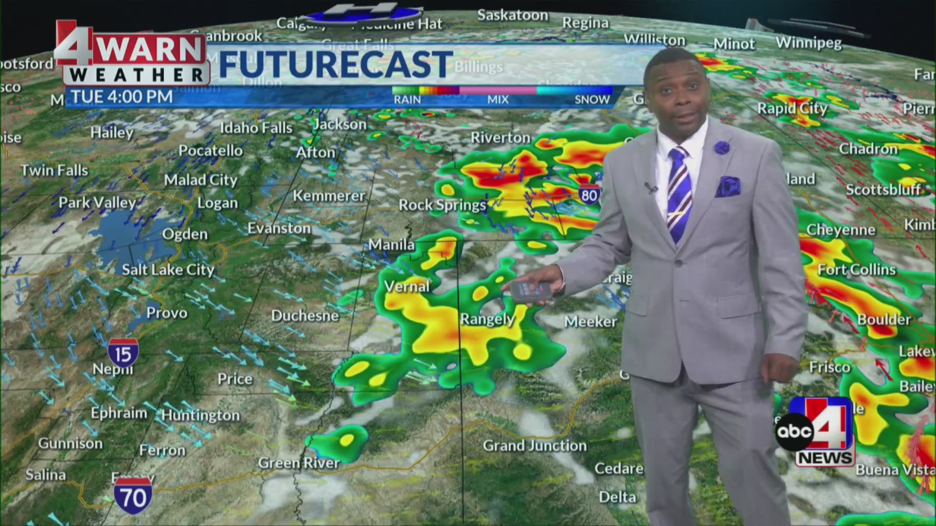 Passing cold front allows for some isolated moisture and cooler Tuesday ...
