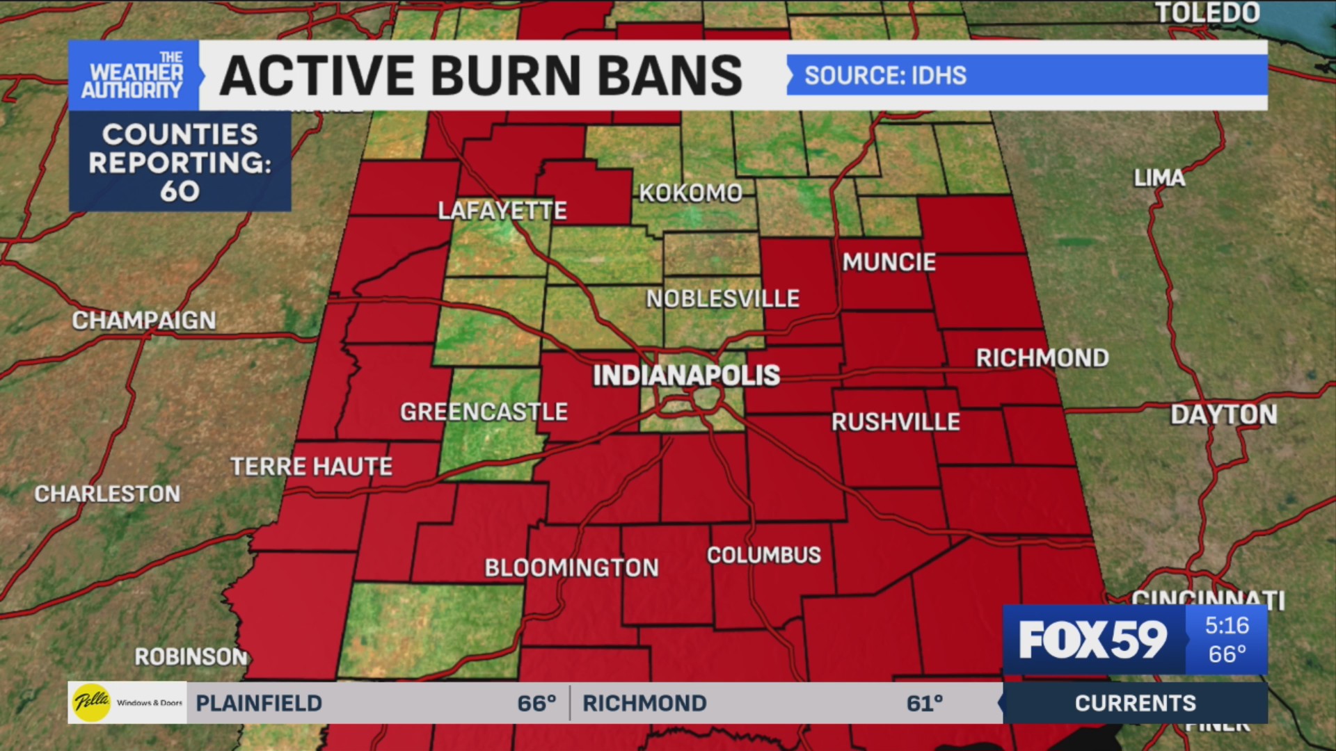 More than half of Indiana counties have burn bans – Fox 59