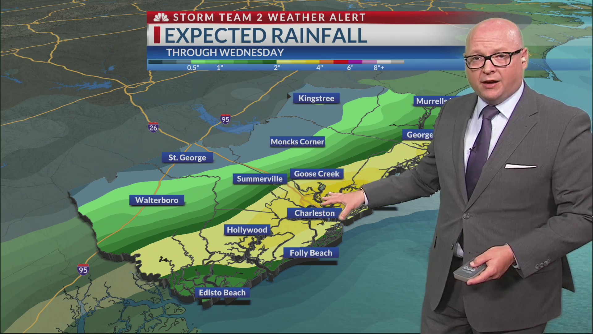 Thunderstorms and heavy rainfall could cause flooding Monday – WCBD News 2