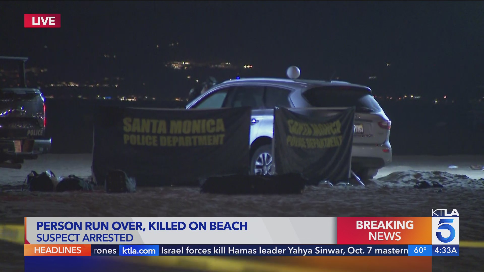 Person dies after being run over by SUV on Santa Monica beach KTLA