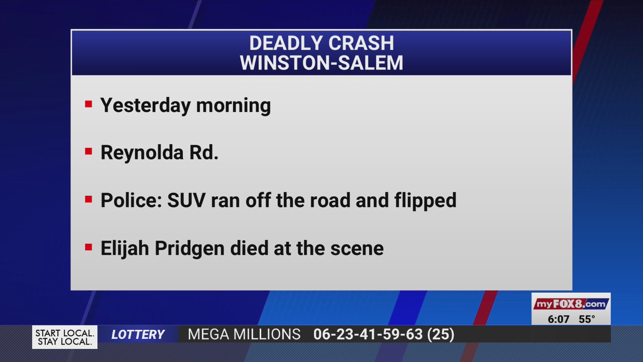 1 killed in singlecar crash on Reynolda Road in WinstonSalem FOX8 WGHP