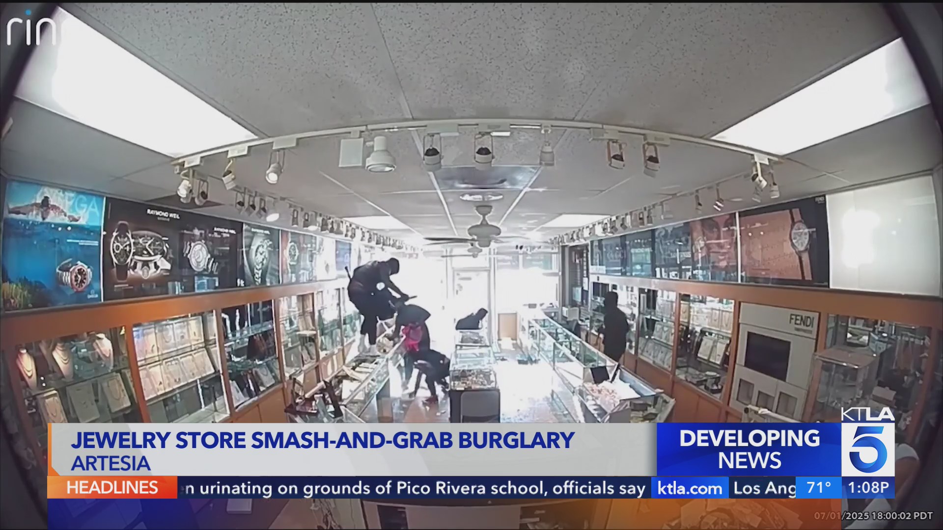 Large group smashes jewelry store in brazen Artesia burglary – KTLA