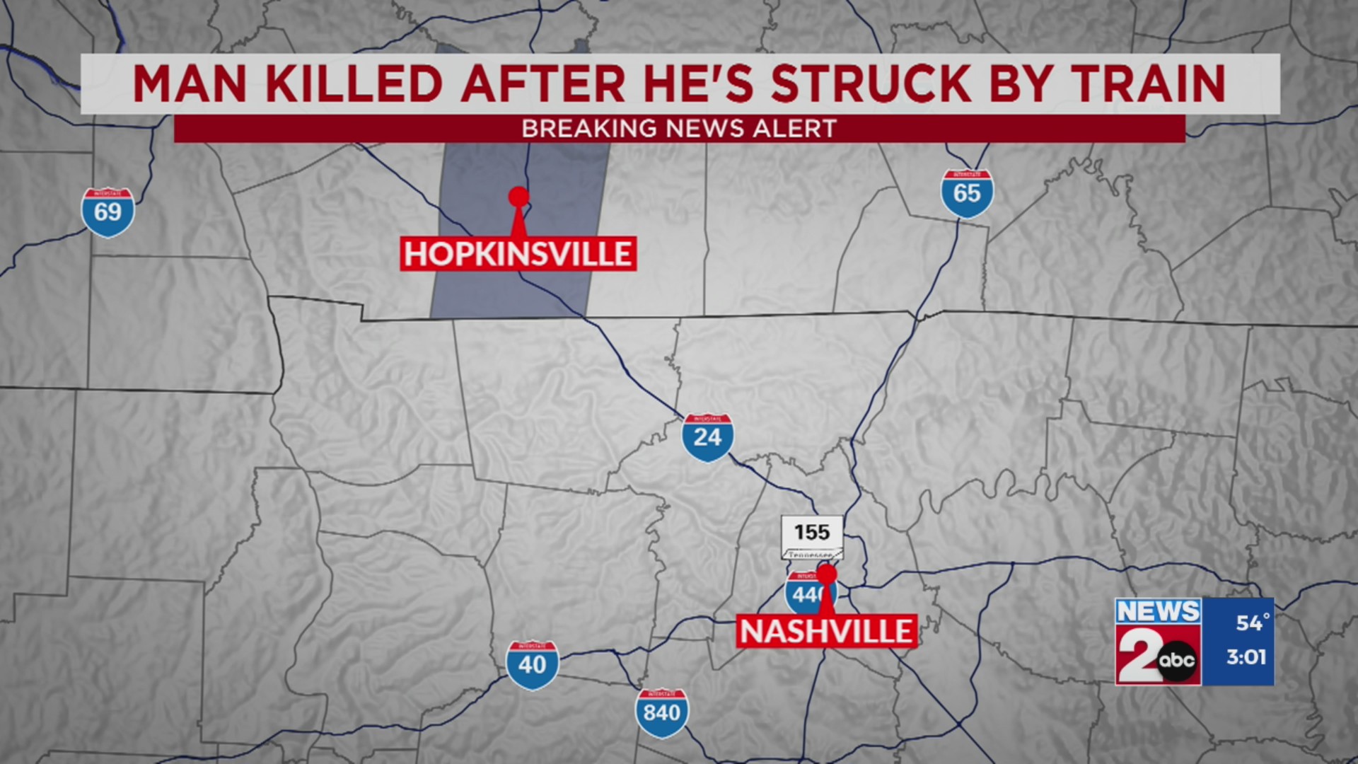 Pedestrian hit, killed by train in Hopkinsville – WKRN News 2