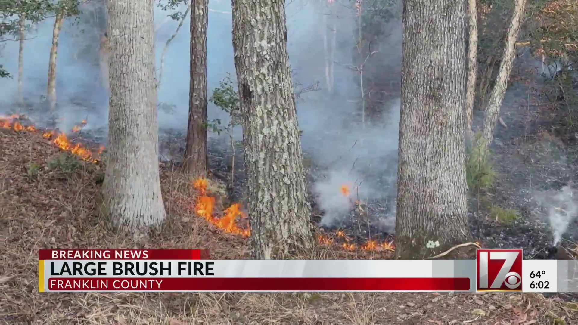 Large brush fire in Franklin County – CBS17.com