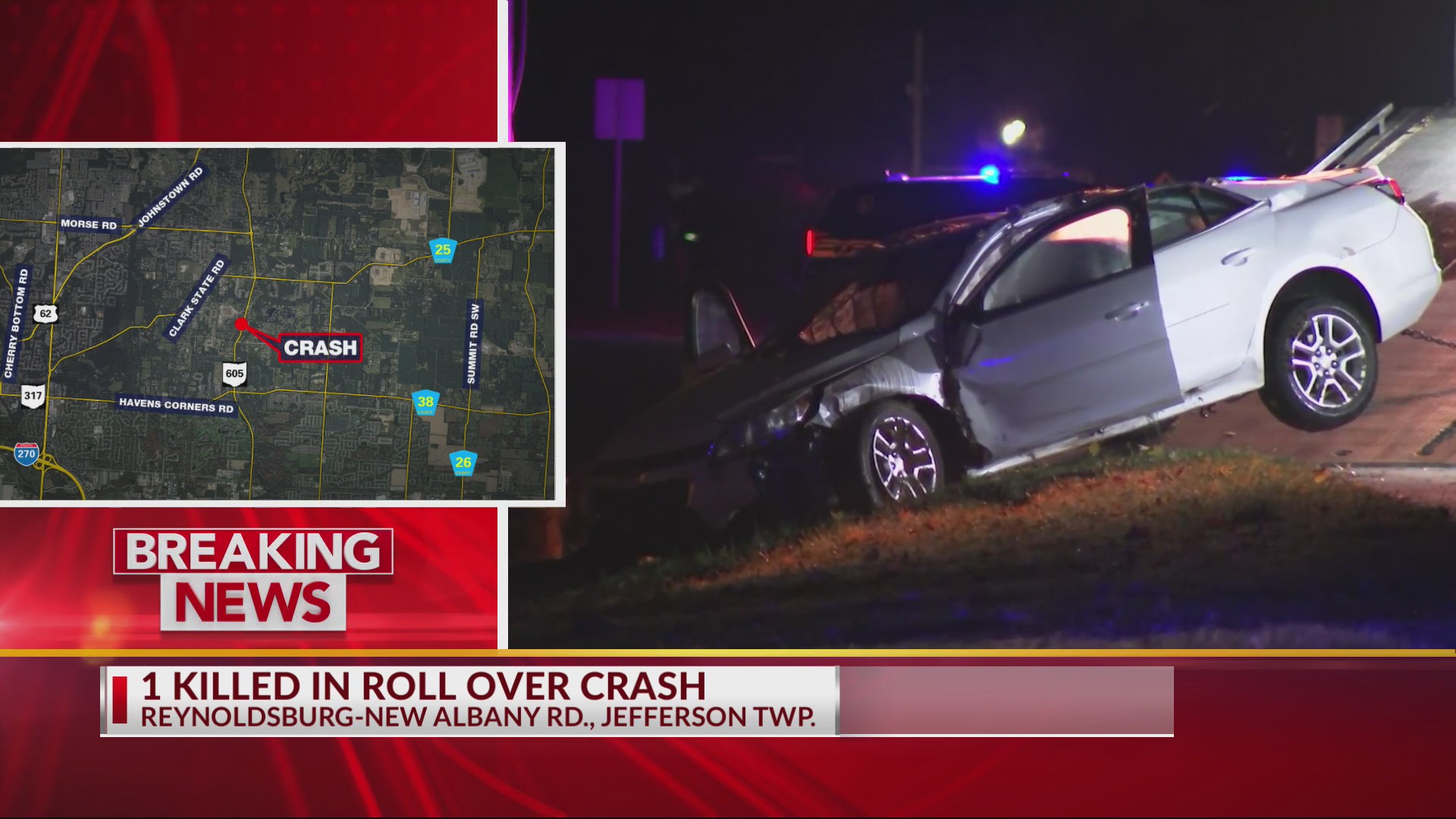 One killed in roll over crash northeast of Columbus – NBC4 WCMH-TV