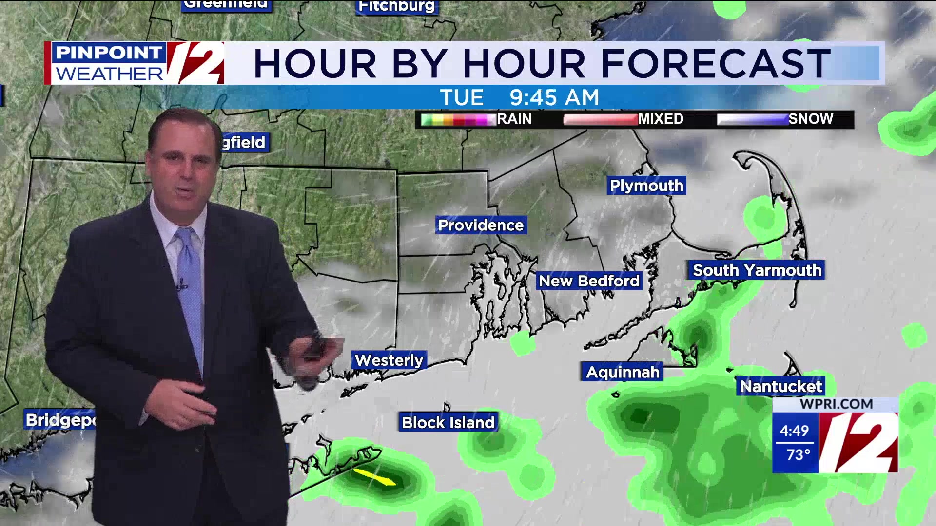 WPRI 12 Weather Forecast for 7/15/25: Early showers to sun, warm and ...
