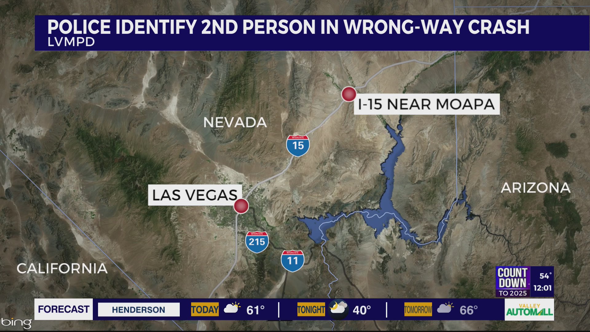 Second driver killed in I-15 wrong-way crash involving Las Vegas police ...