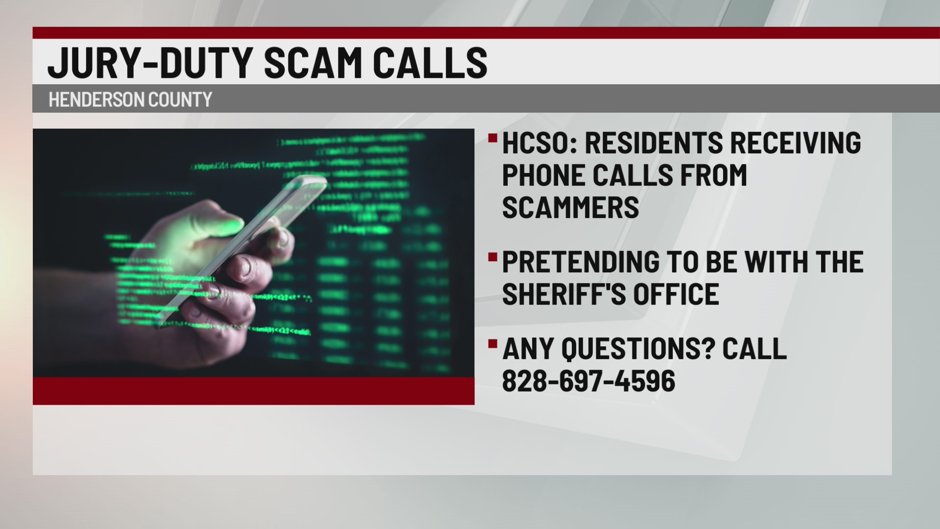 Henderson Co. deputies warn of jury duty scam calls – WSPA 7NEWS