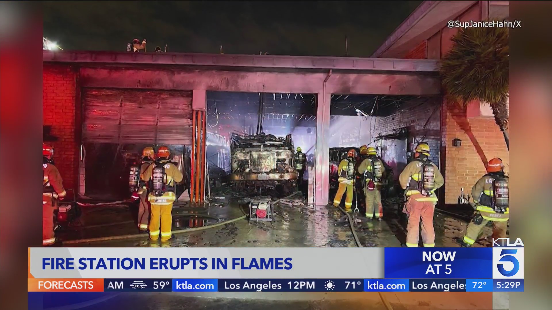 Crews extinguish overnight fire at Los Angeles County fire station – KTLA