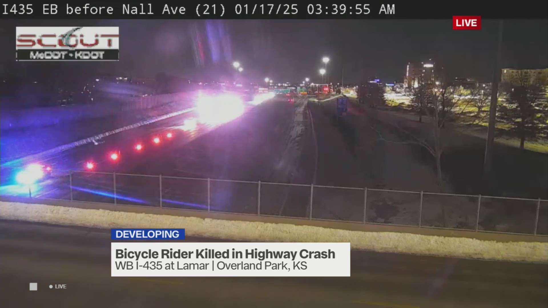 Bicycle rider killed in I-435 crash in Overland Park – FOX 4 Kansas ...