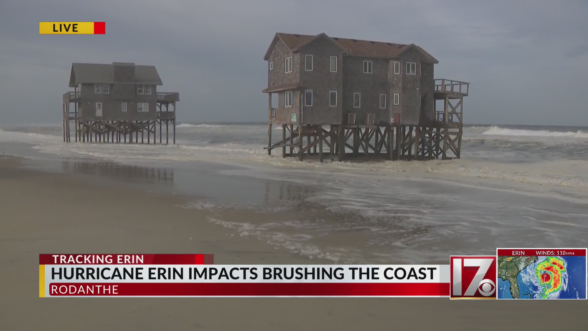 Hurricane Erin impacts the North Carolina coast – CBS17.com