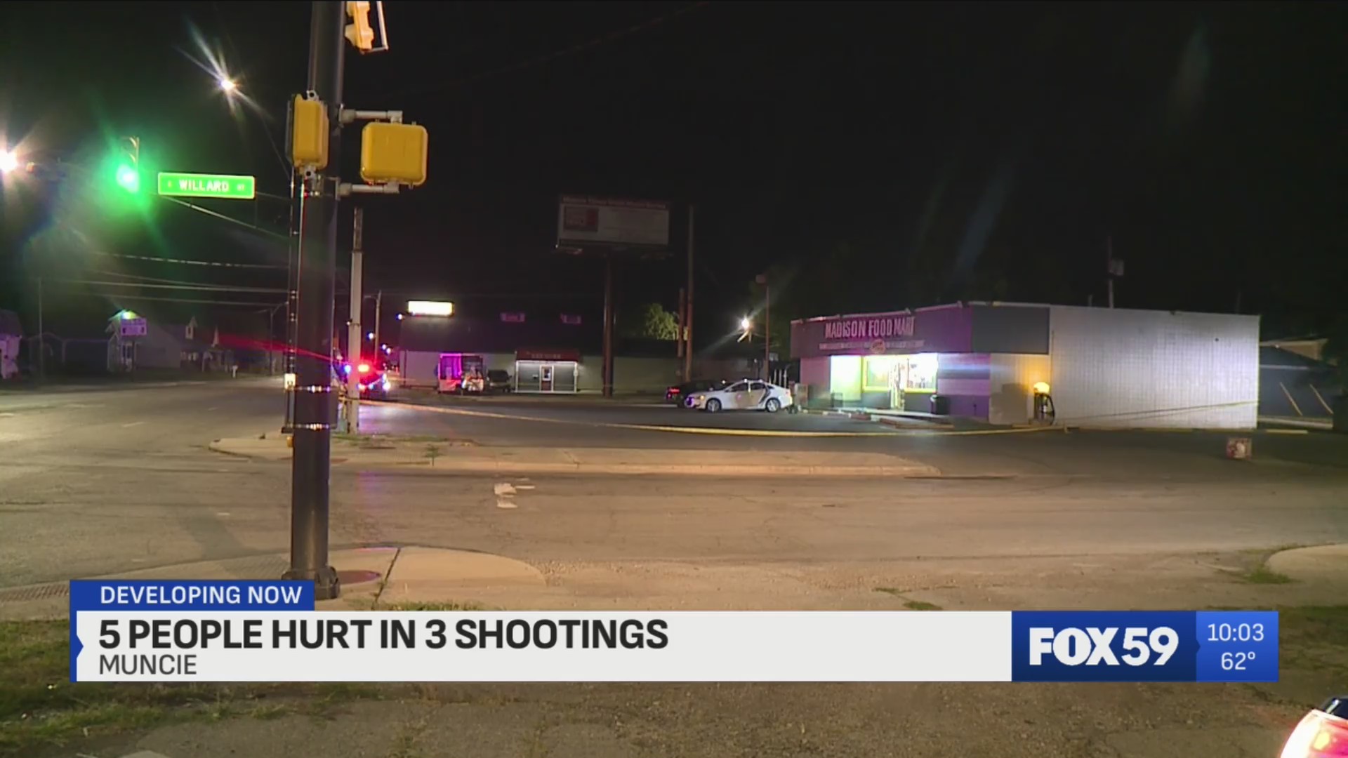 Muncie PD: 5 injured in 3 overnight shootings – Fox 59