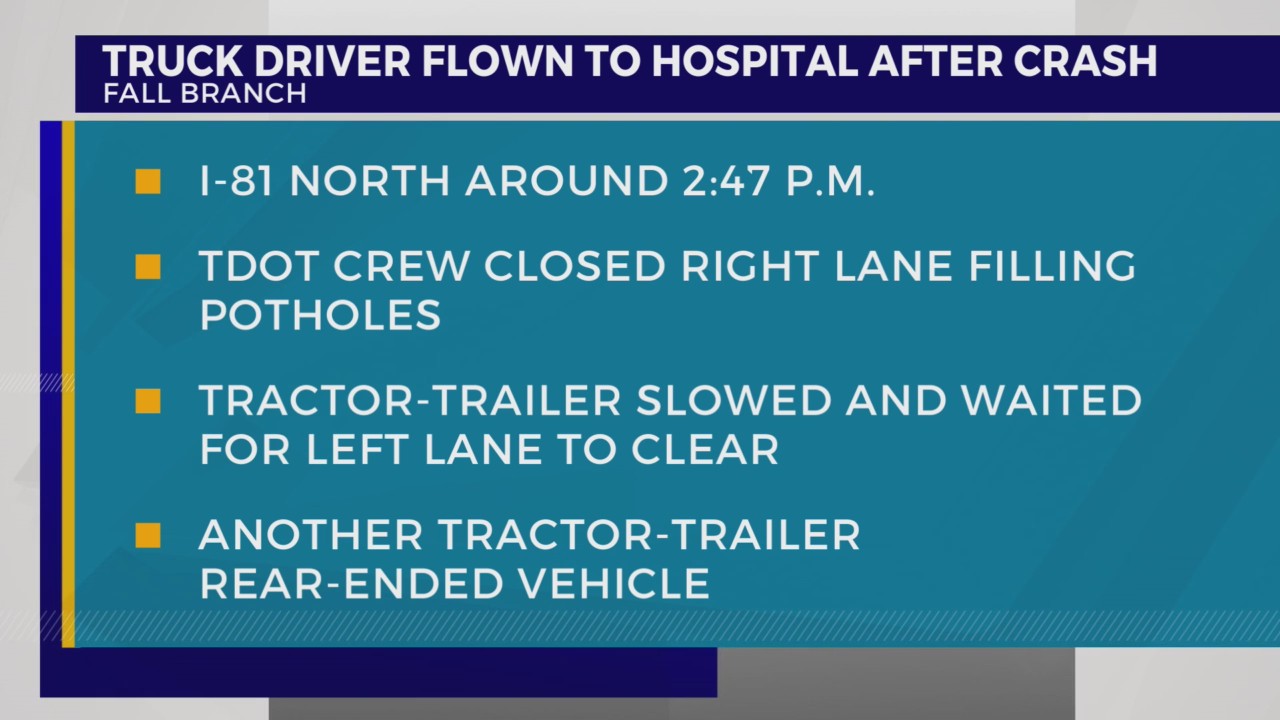 Truck driver flown to hospital after crash on I-81 North – WJHL | Tri ...