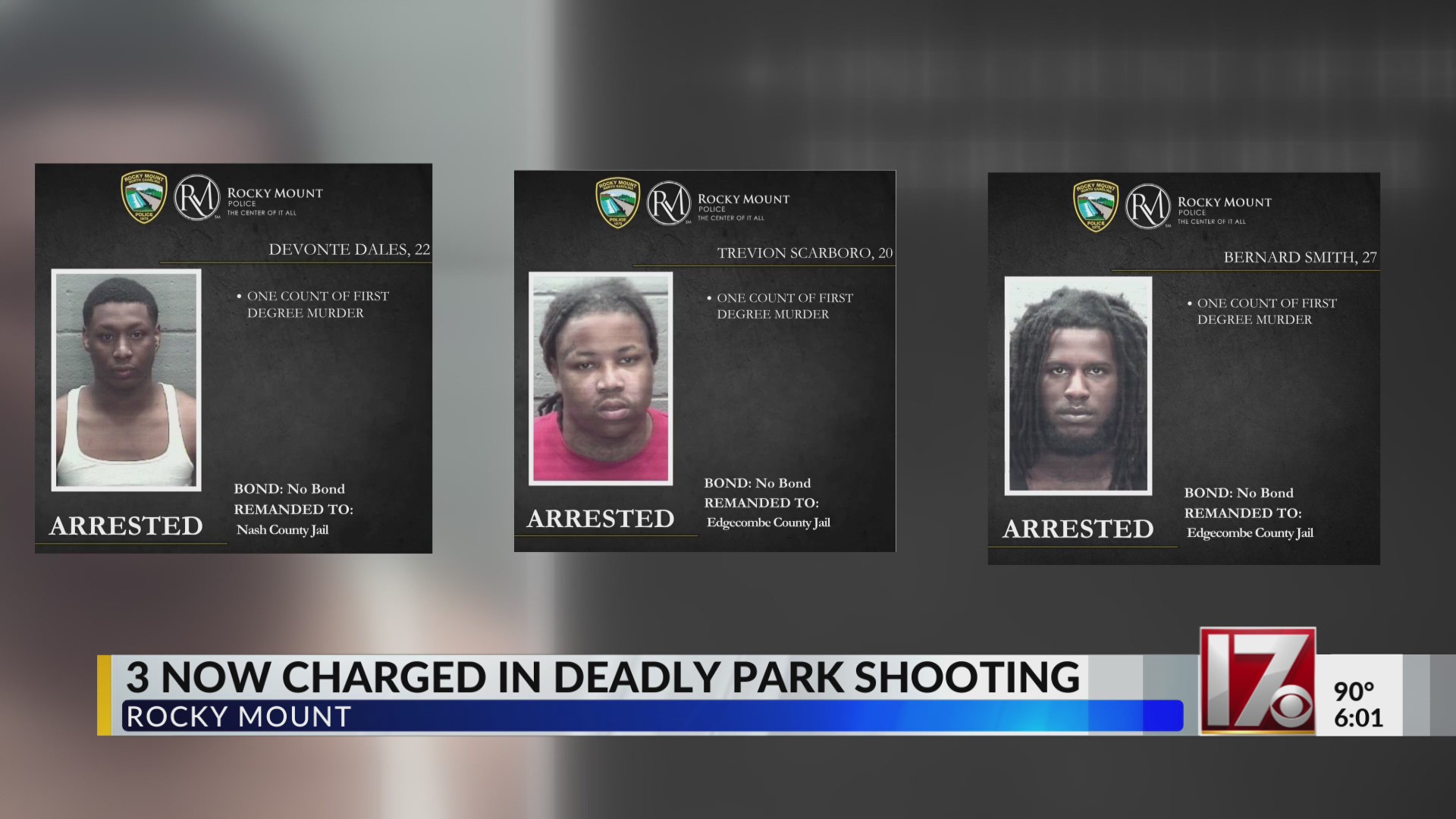Three charged in deadly Rocky Mount Park shooting – CBS17.com