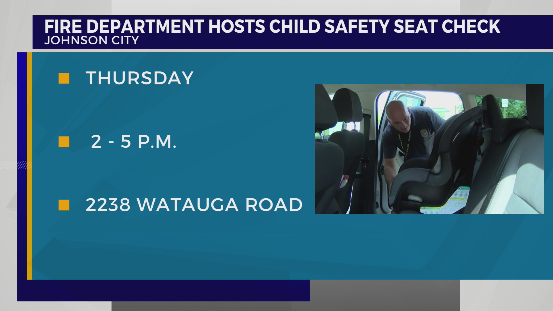 JCFD to host child safety seat checkpoint – WJHL | Tri-Cities News ...