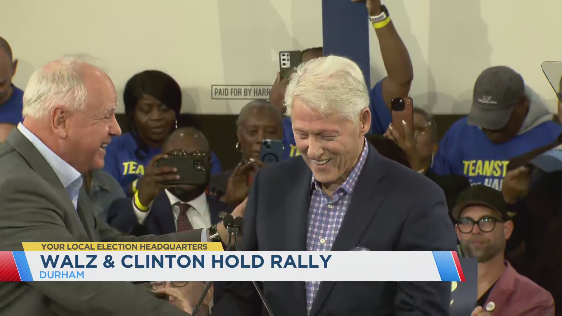 Tim Walz and Bill Clinton hold rally in Durham – CBS17.com